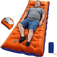 Vista 9 de Colchoneta de dormir para campamento, de 5.9 pulgadas de grosor, con almohada integrada y bomba de pie, almohadilla de dormir autoinflable