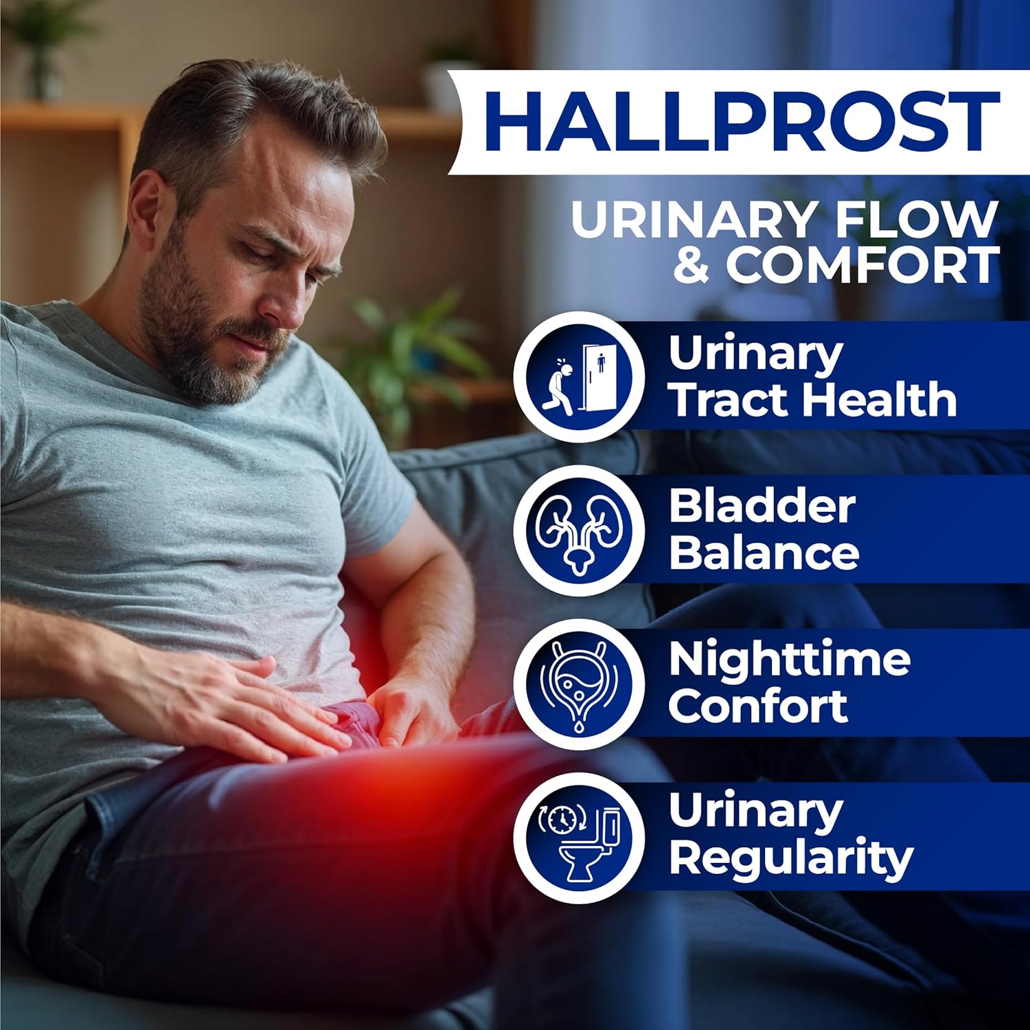 Hallusa Natural Próstata Inflamada - Prostatitis - Pastillas para la próstata - HALLPROST 60 CAPSULAS