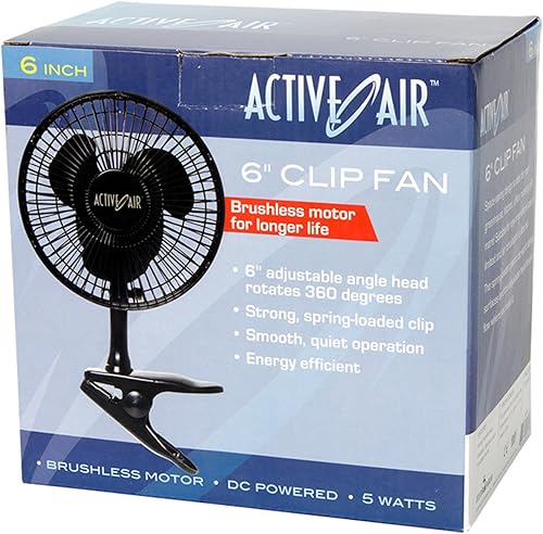Miniatura 2 de Active Air HORF6 5W Ultra silencioso sin escobillas, ventilador de clip de 6 pulgadas, 5 vatios