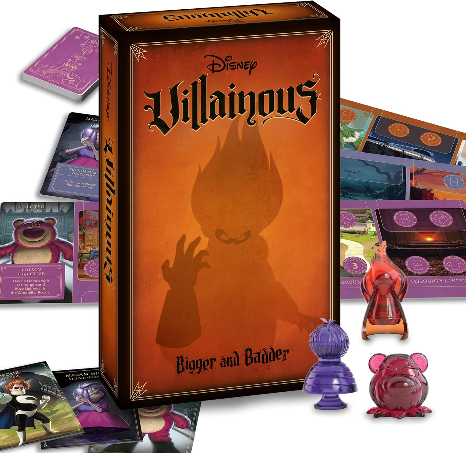 Ravensburger Disney Villainous - Bigger and Badder Strategy Board Game - New Pixar Villains - Play as Syndrome, Lotso or Madam Mim - Standalone or Expand with Other Villainous Games - Ages 10+