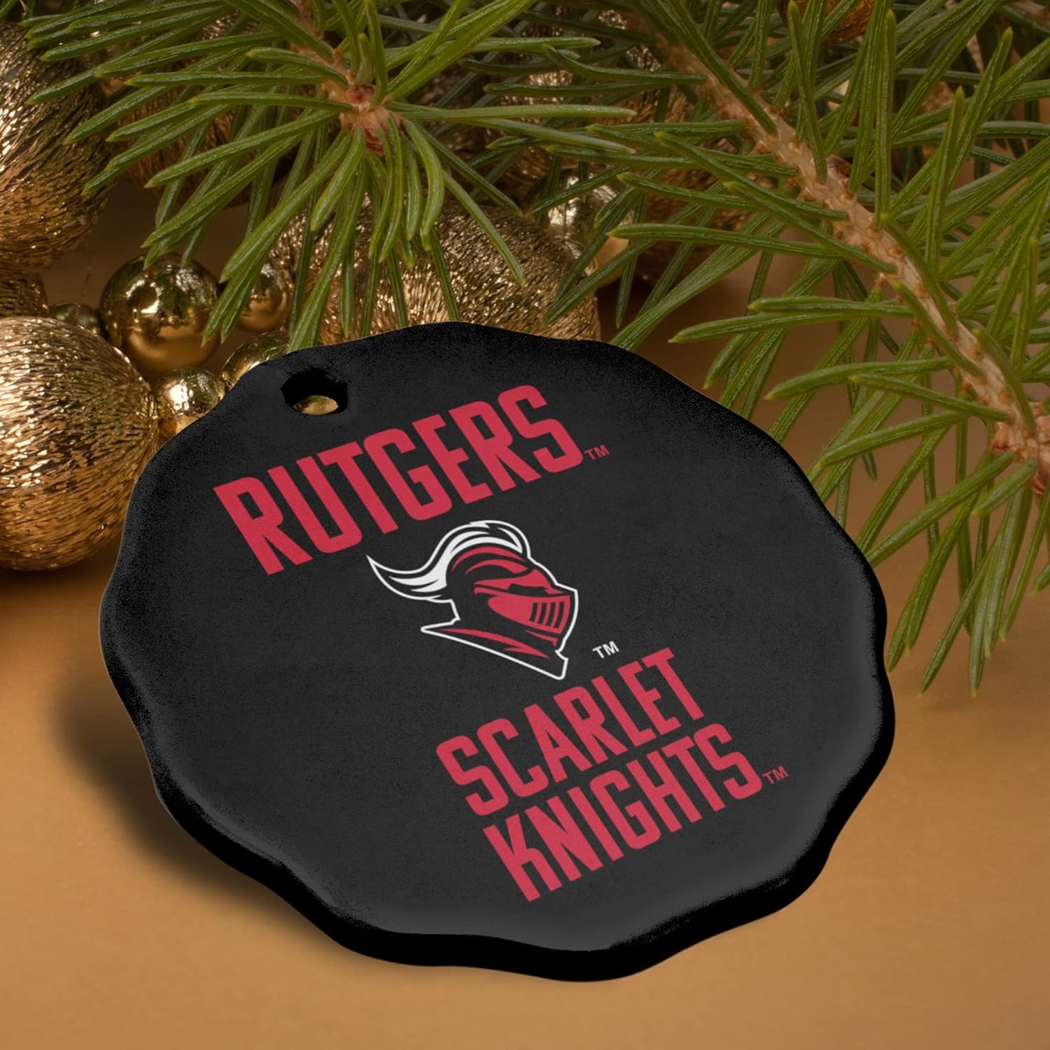 GRAPHICS & MORE Rutgers University Scarlet Knights Porcelain Scalloped Holiday Christmas Tree Ornament - 2.8" (7.1 cm) - Image 4