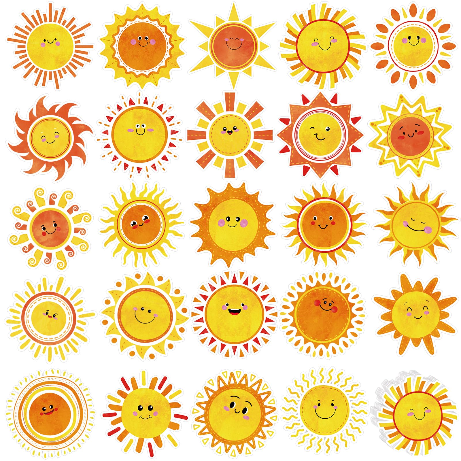 Découpes de soleil pour tableau d'affichage avec points de colle inclus