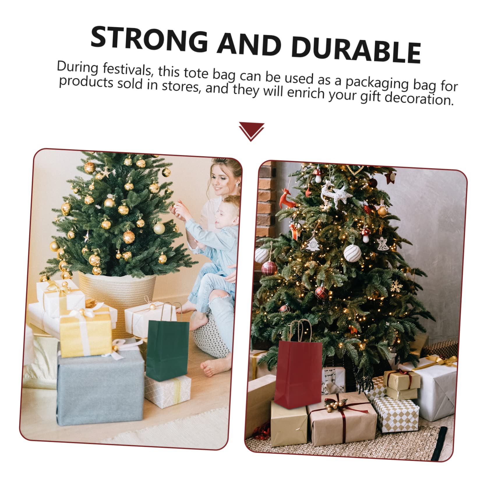 FRCOLOR 48 Piezas bolsa de papel kraft christmas bag bolsas navideñas bolsas de papek de cumpleaños para de embalaje sacos papel de paquete de navidad