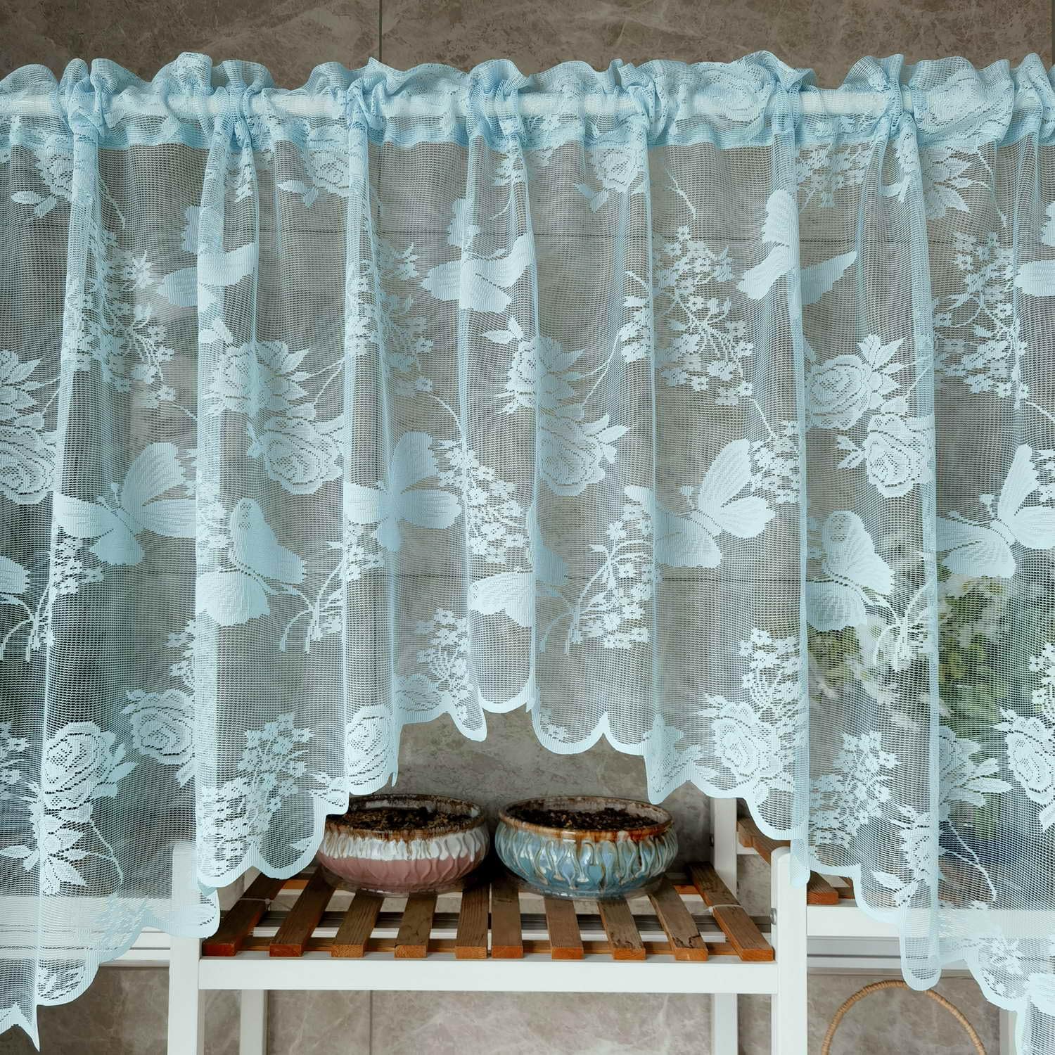 カーテン　バランス Amazon.co.jp: ブルーレース シアーカーテン バランス キッチン