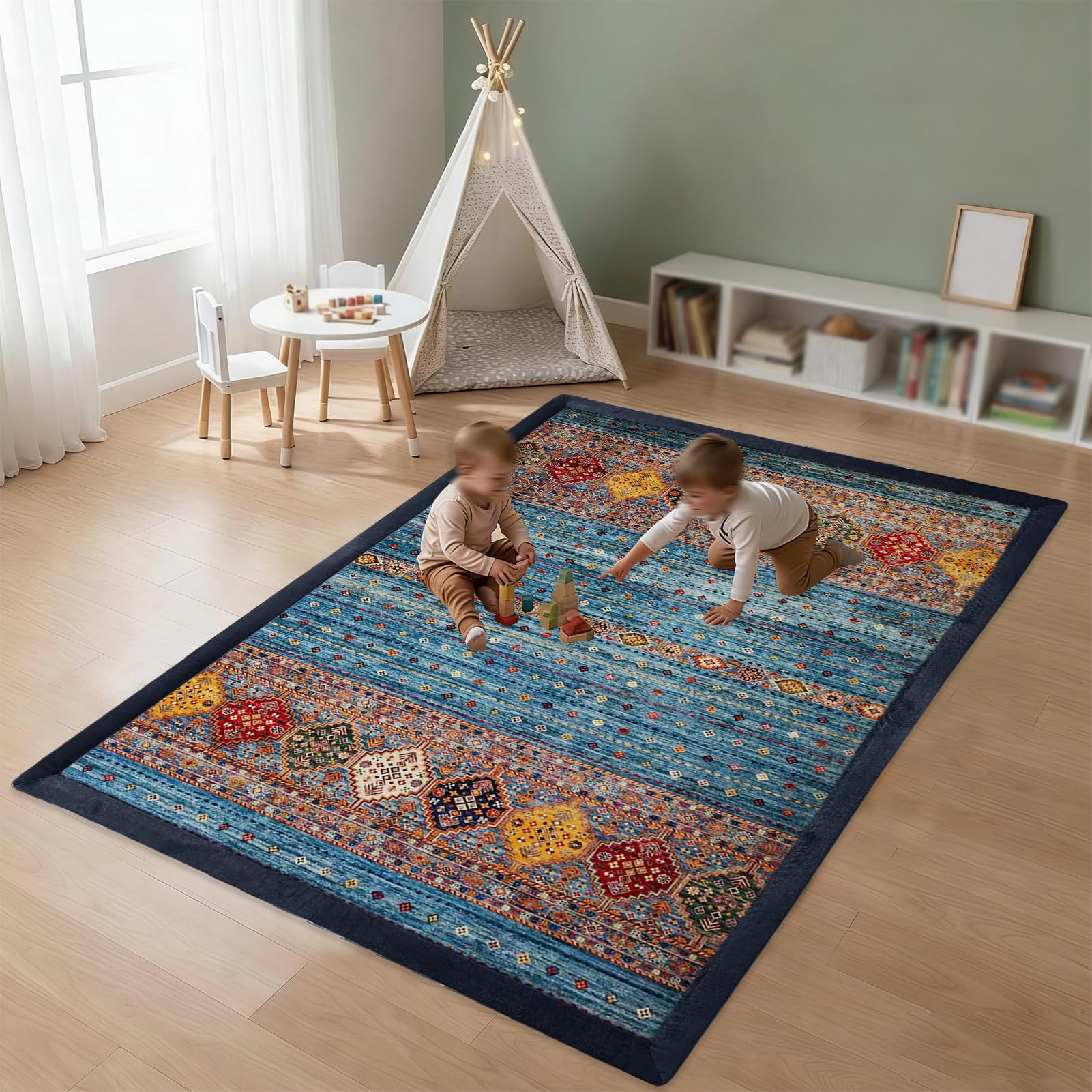 Baby Play Mat for Floor, 3 cm Thick Playmats for Babies, Soft Baby Rug Kids Playpen Mat for Crawling & Playing, Non-Slip Play Crawling mat for Nursery Baby, Soft Activity Floor Mat 80 x 200 cm