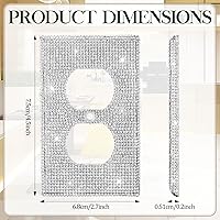 Vista 2 de 10 piezas de placas de pared brillantes plateadas con diamantes de imitación, cubiertas decorativas para enchufes con purpurina para el hogar
