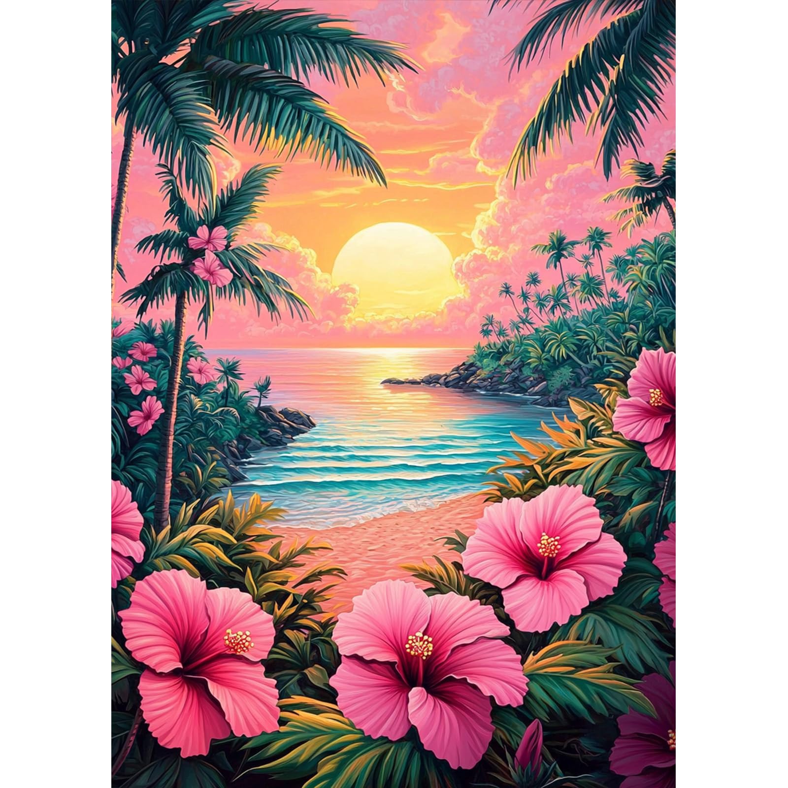 Kit Peinture Diamant 5D Femme Élégante Rose 30x40cm - Diamond Painting Adulte MAXBYE