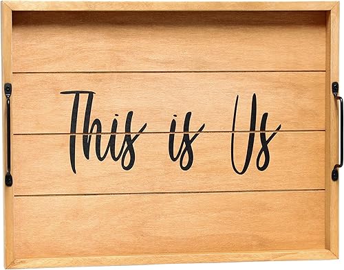 Miniatura 28 de Elegant Designs HG2000-AHH Margarita Drinks Lime Bar Kitchen Wetbar Bandeja Decorativa de Madera para Servir con Asas, 15.50" x 12", Aqua Wash Happy