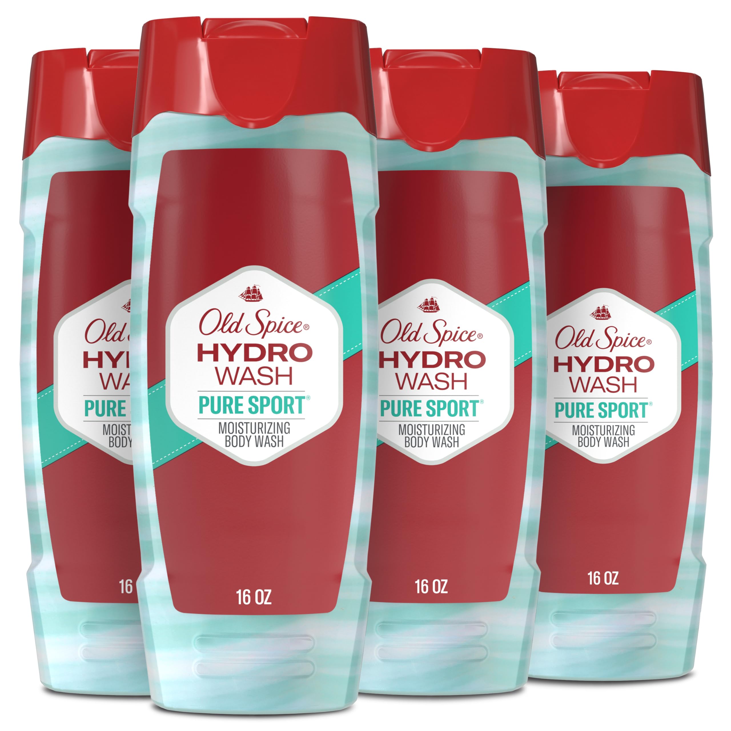 Old Spice Hydro Body Wash for Men, Pure Sport Plus Scent, Hardest Working Collection, 16.0 oz (Pack of 4)