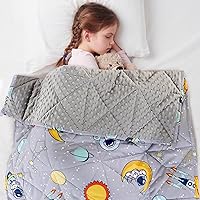 Vista 9 de LOYIGA Manta pesada con funda de edredón extraíble, 3 libras, 36 x 48 pulgadas, manta pesada reversible (azul)