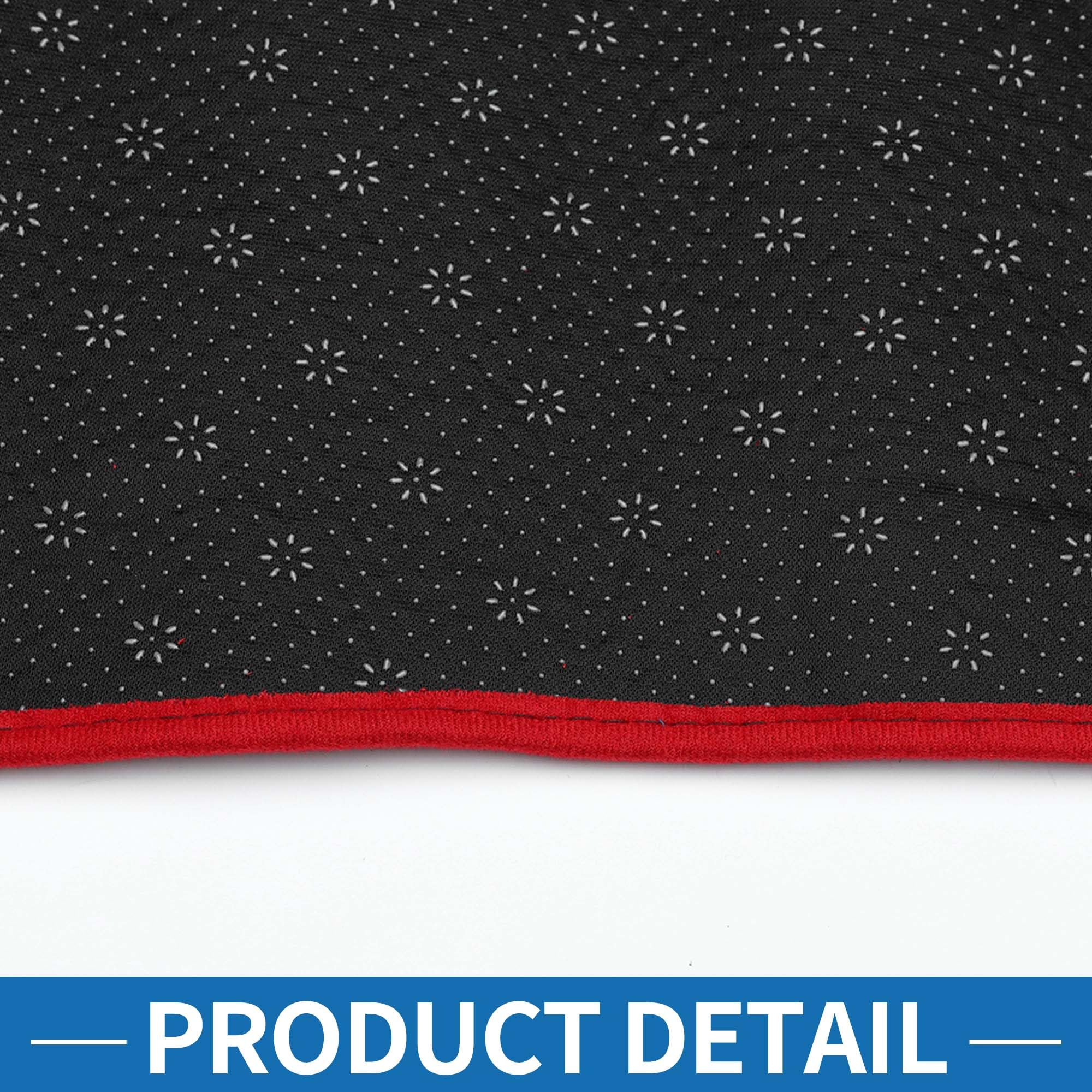 A ABSOPRO Copri Cruscotto per Auto Copertura Cruscotto Tappetino Antiscivolo per Volkswagen Golf 7 2013-2018 Poliestere Nero Rosso