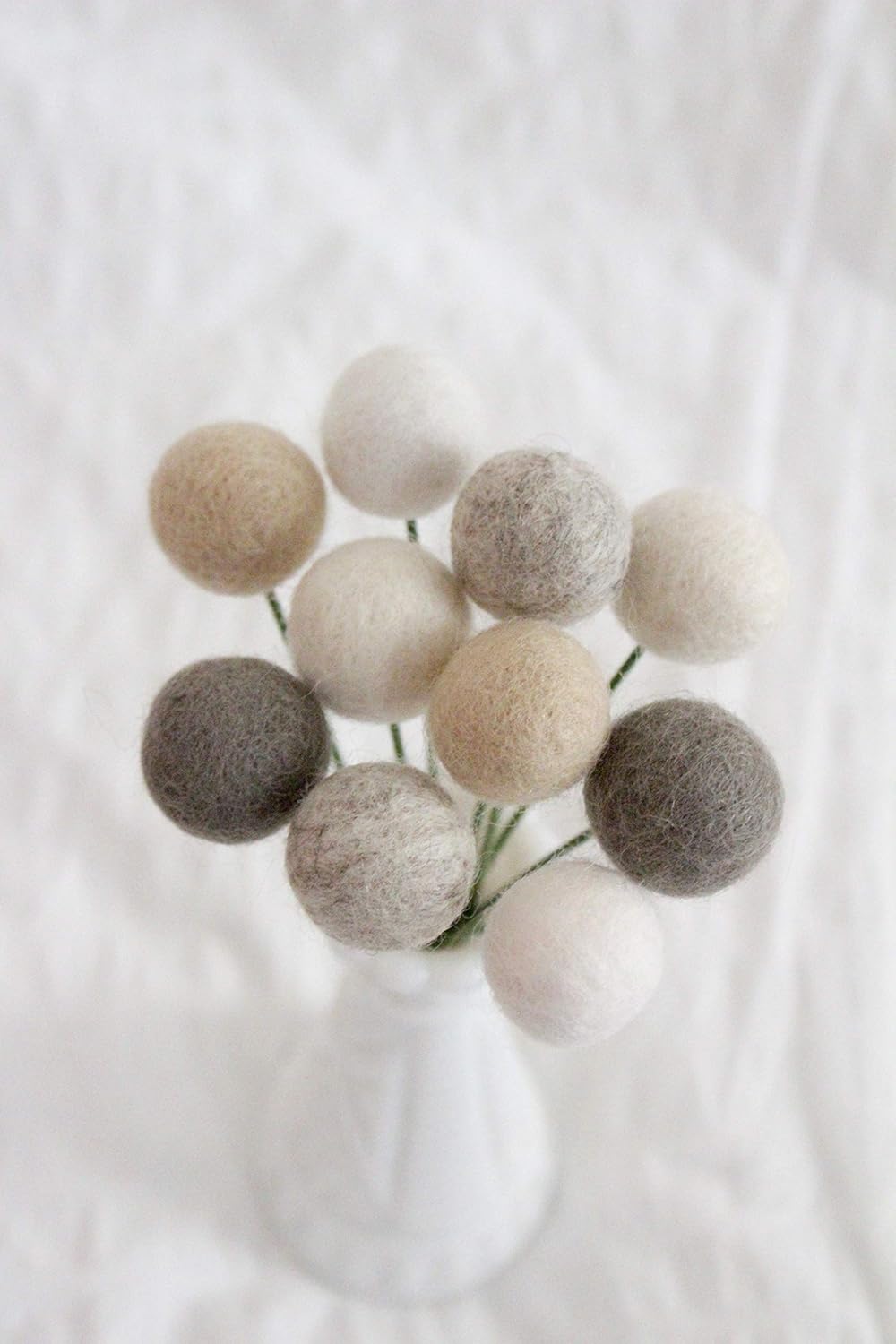 Custom Felt Ball Flower Bouquet by Sheep Farm Felt- 9 inch stems - Choose 10 or 25 count