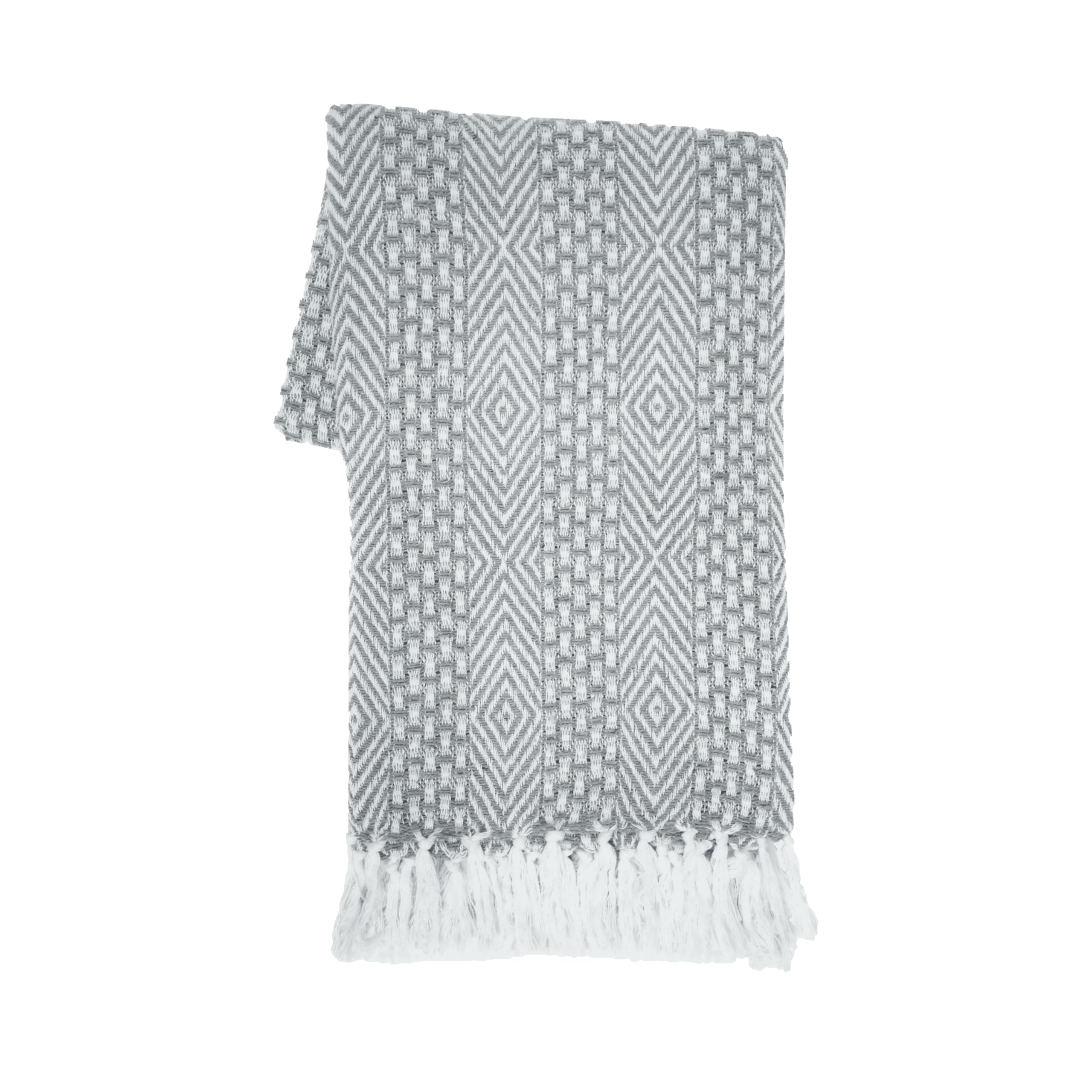 RAJRANG Grey Woven Country Rustic Throw Blanket 100% Cotton Luxury Quality Sofa Couch Bed Throws Perfect for Indoor Outdoor 50x60 Inches Wild Dove