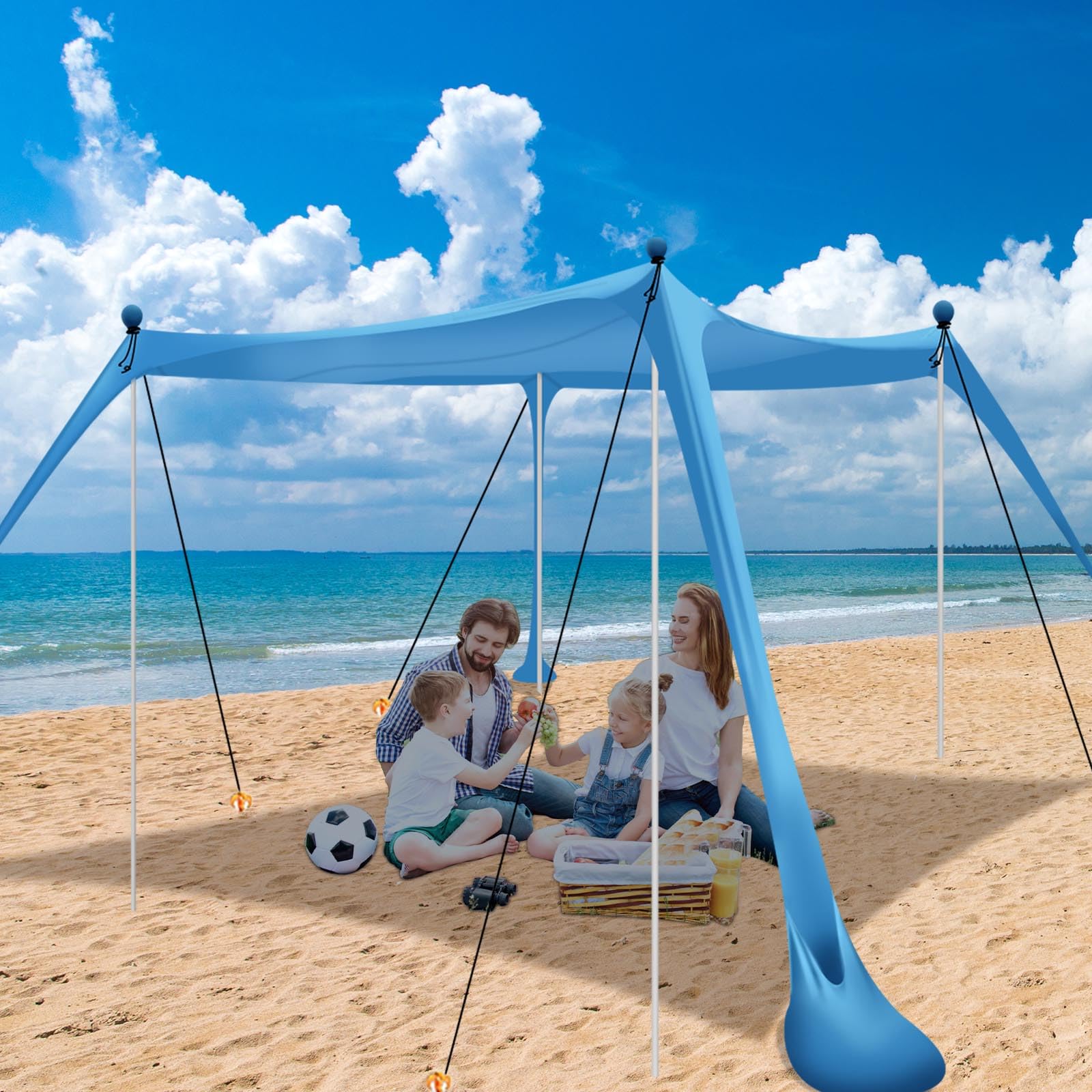 Amazon.com: Beach Tent, Beach Canopy UPF50+ with Sandbags, Outdoor