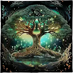 Trees of Life Altars pano tarôs cartões toalha de mesa cartões adivinhações toalha de mesa tapeçaria quadrada suprimentos de bruxaria, 50 x 50 cm