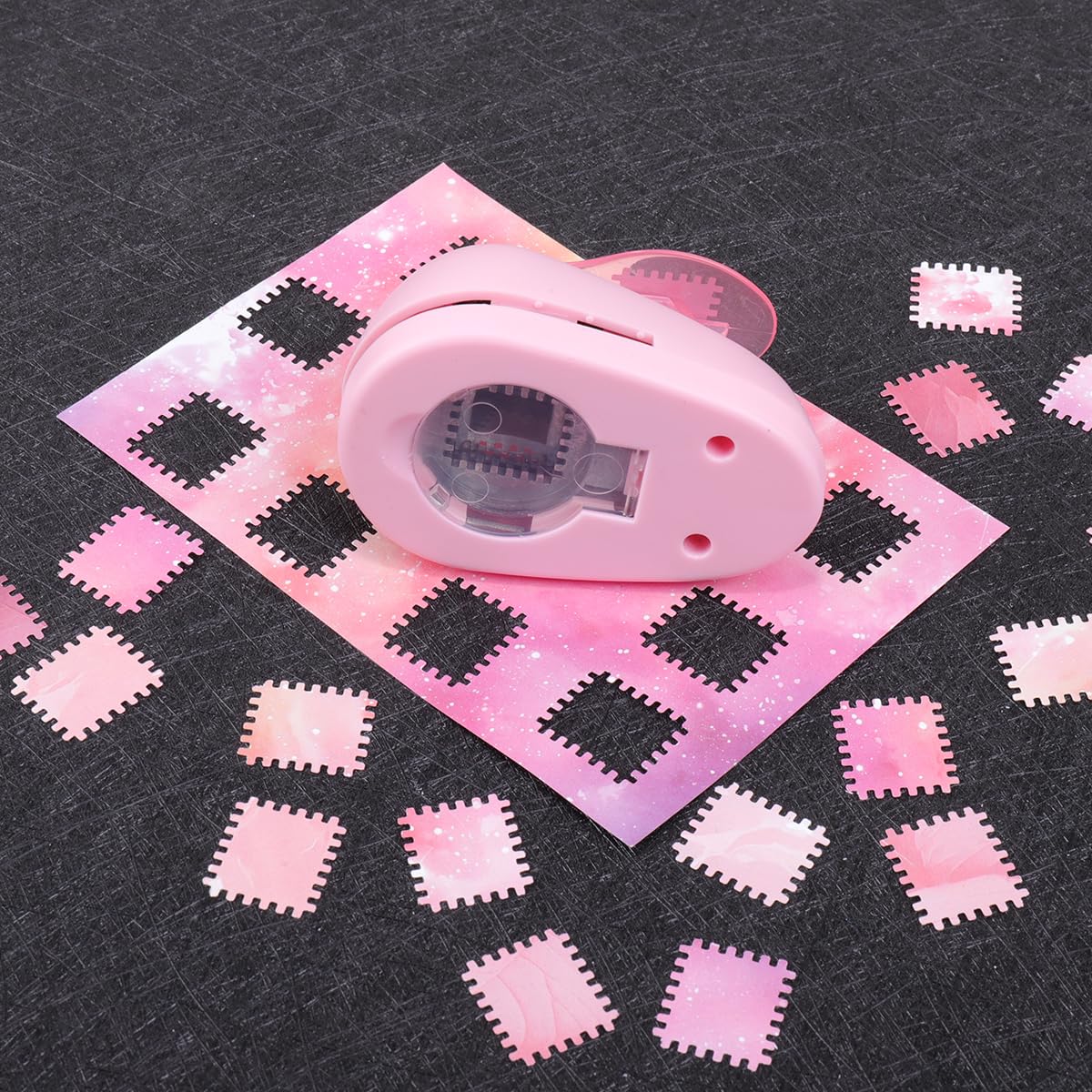 2cm Postage Stamp Square Paper Punch, Stamp Edge Square Lever Action Craft Punch for Scrapbooking, Card Making, Gift Tags & DIY Paper Crafts