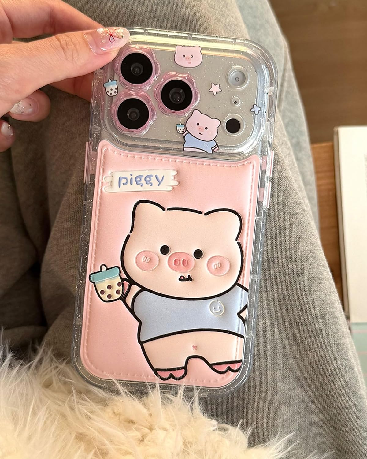 for iPhone 17 Case with Cute Kawaii 3D Puffy Cartoon Piggy image 2