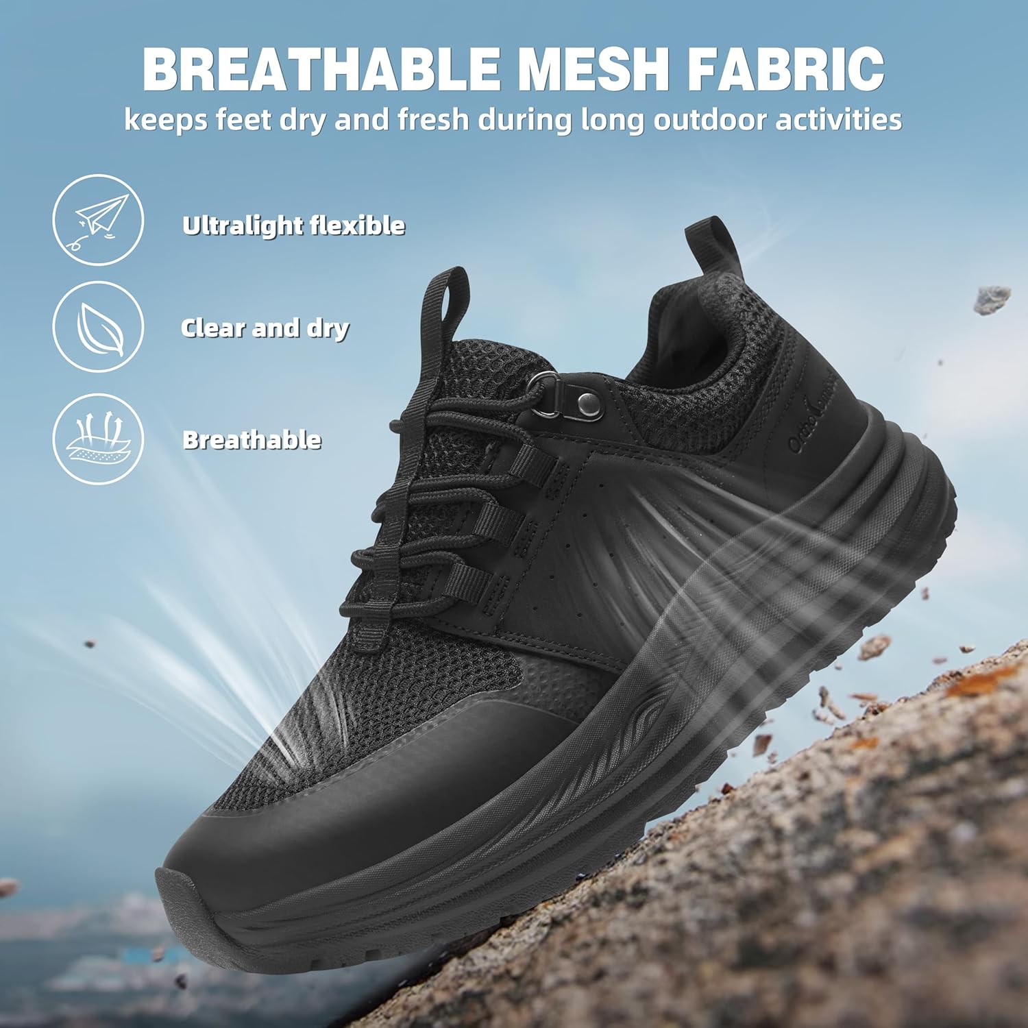 OrthoComfoot Men's Orthopedic Wide Toe Plantar Fasciitis Shoes: Comfortable High Arch Support Trail Running Shoes for Walking & Hiking, Orthotic Tennis Sneakers Relief Flat Feet, Feet Pain