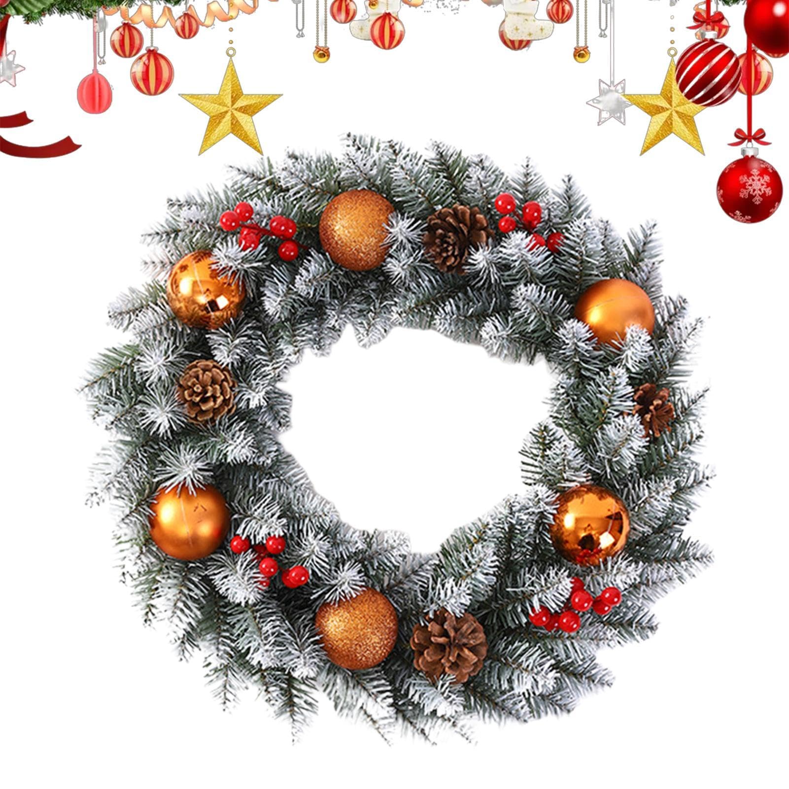 Couronne de Noël pour porte d'entrée et décoration de fête
