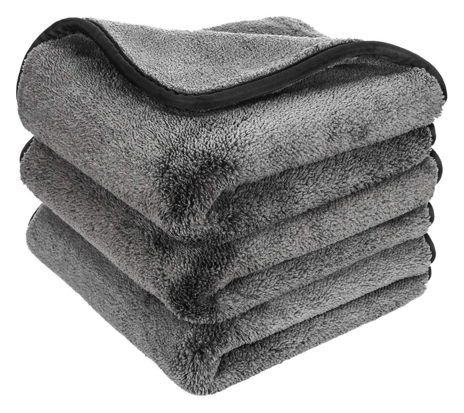 Wshao Store 120. 0gsm Dicke Autowaschmittel Mikrofaser-Handtuchauto-Reinigungstücher detaillierte Polierentuch-Lumpen for Autos Küchenglas 40x40cm (Color : 3 Pack(Black))