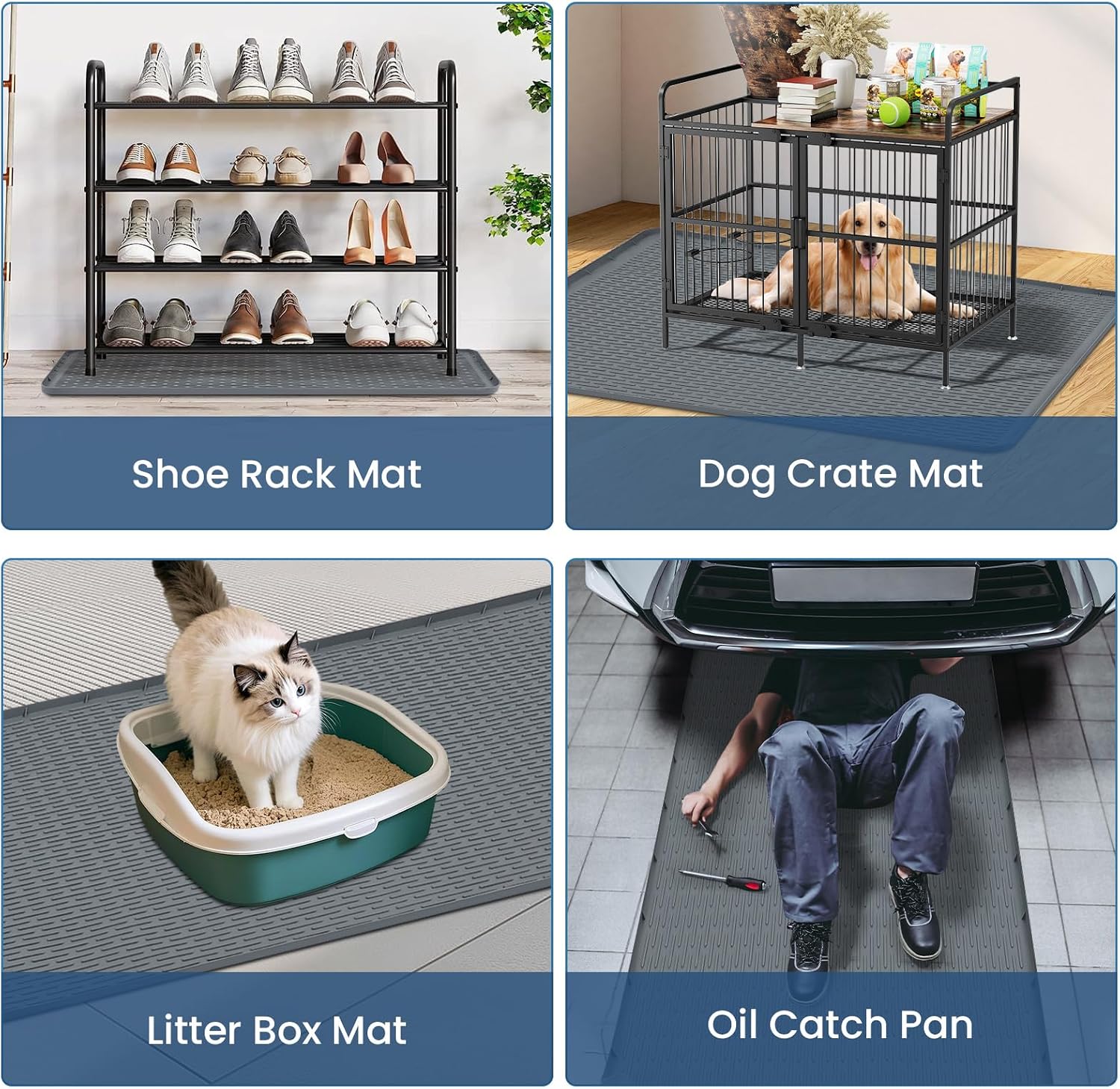 Large Pee Pads for Dogs 40" x 28" Non-Slip Silicone Pet Mat Washable Reusable for Floor Protector Potty Training Under Dog Crate Cat Litter Box