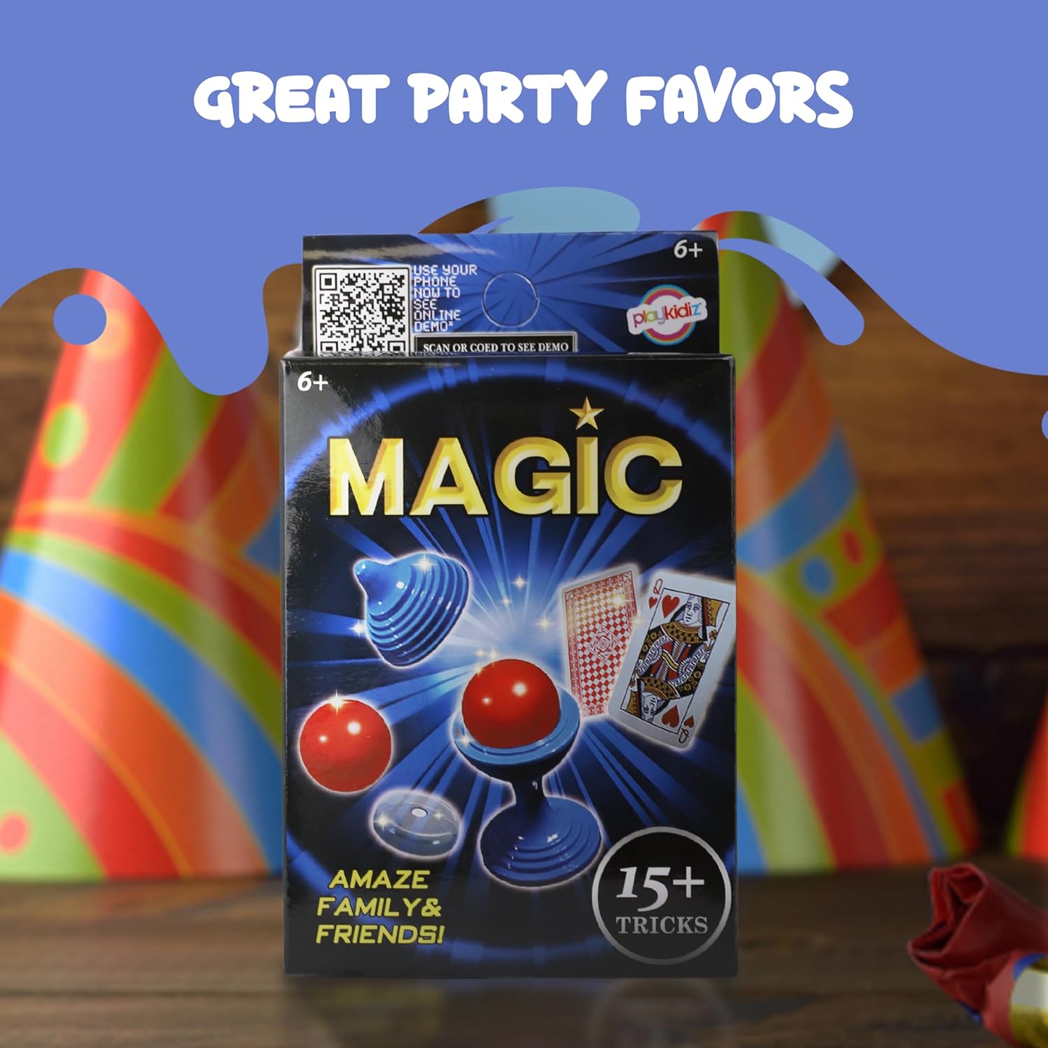 Playkidz 24 Packs of Magic Trick for Kids - Party Favors Magic Set with Over 15 Tricks Each, Made Simple, Magician Pretend Play, Birthday, Indoor/Outdoor Fun Games