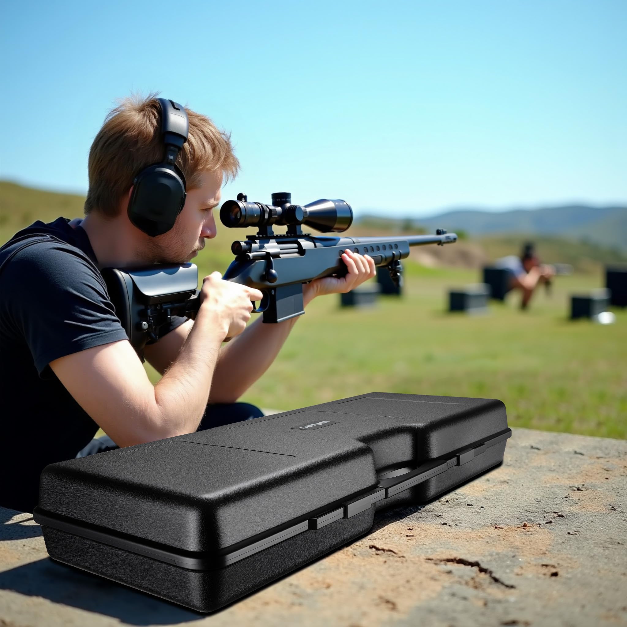 WilTec Maletín para Armas largas con Espuma pre-Cortada Compacto y Ligero de PP para Transporte Seguro de Rifles y escopetas con asa ergonómica