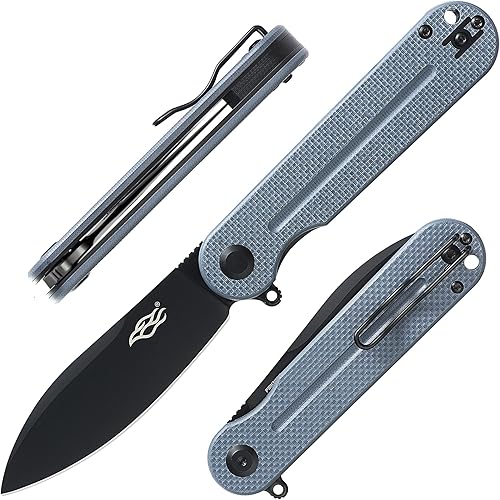 Miniatura 1 de Firebird Ganzo FH922PT-GY EDC - Cuchillo de bolsillo plegable afilado de acero inoxidable D2 mango negro G10 con clip cuchillo de bolsillo plegable