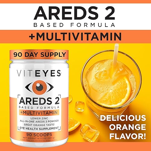 Miniatura 6 de Viteyes AREDS 2 - Polvo + multivitamínico todo en uno, protección macular, alternativa a los masticables AREDS 2, sin píldoras, luteína y