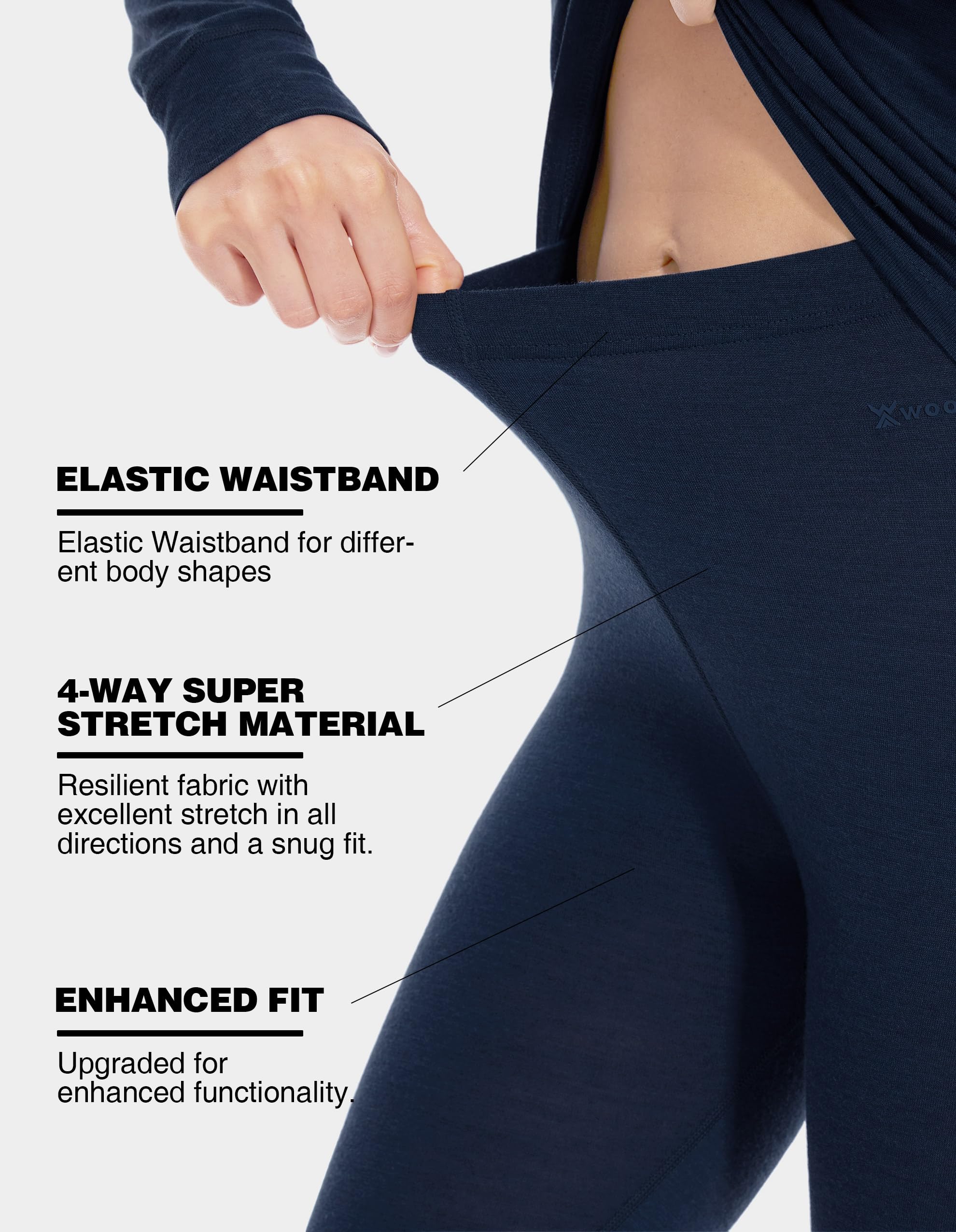 Medias térmicas para mujer, 100% lana merino, pantalones cálidos para invierno, esquí y deportes al aire libre