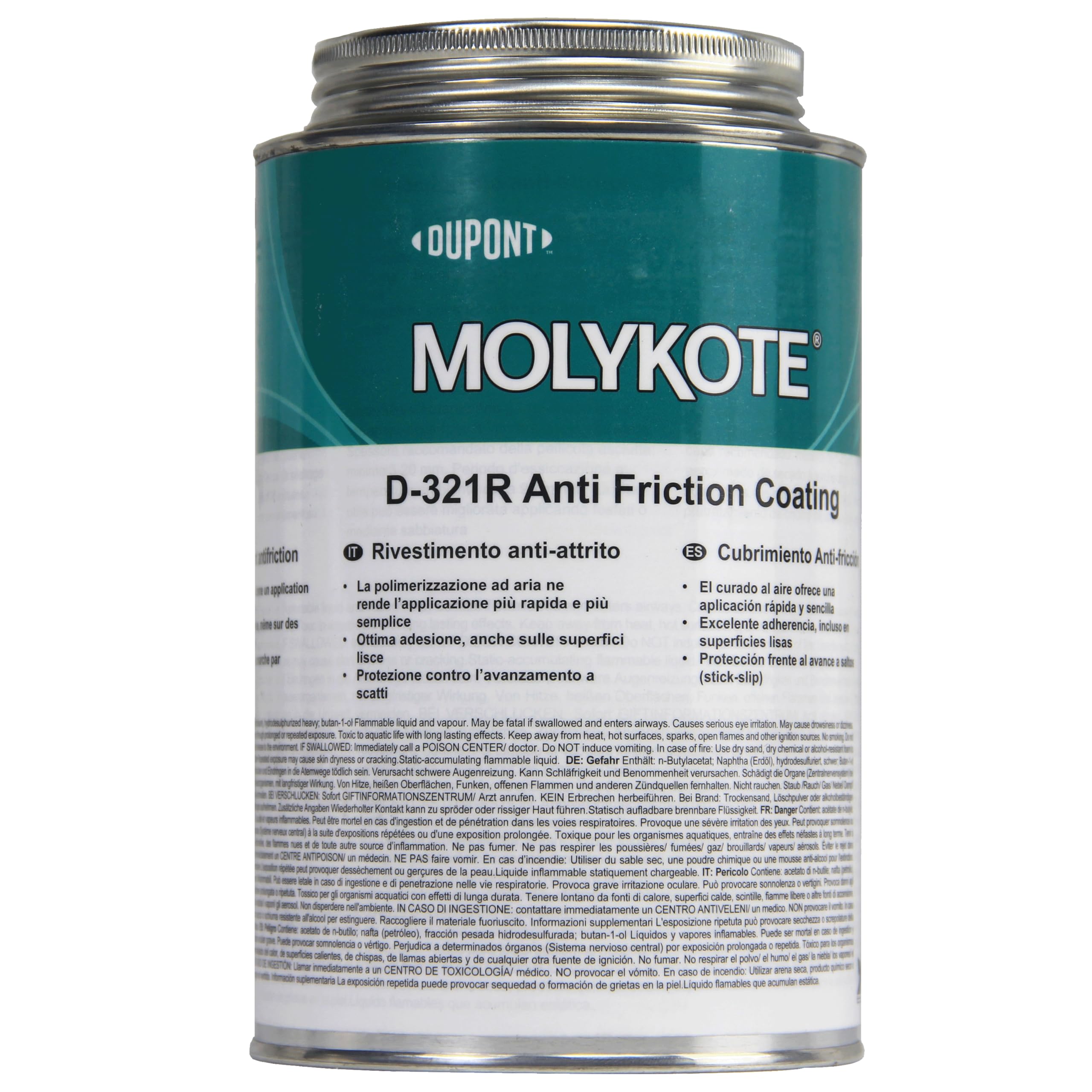 Molykote D-321 R Anti-Friction Coating 1kg Air Curing Dry Film Lubricant for Metal Combination High Load Cylinder Bearing Permanent Lubrication Anti Friction Slow to Medium Fast Movement