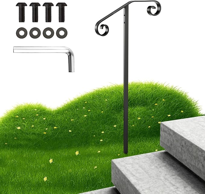 SPACEEUP handrails for Outdoor Steps Single Post Handrails for Outdoor ...