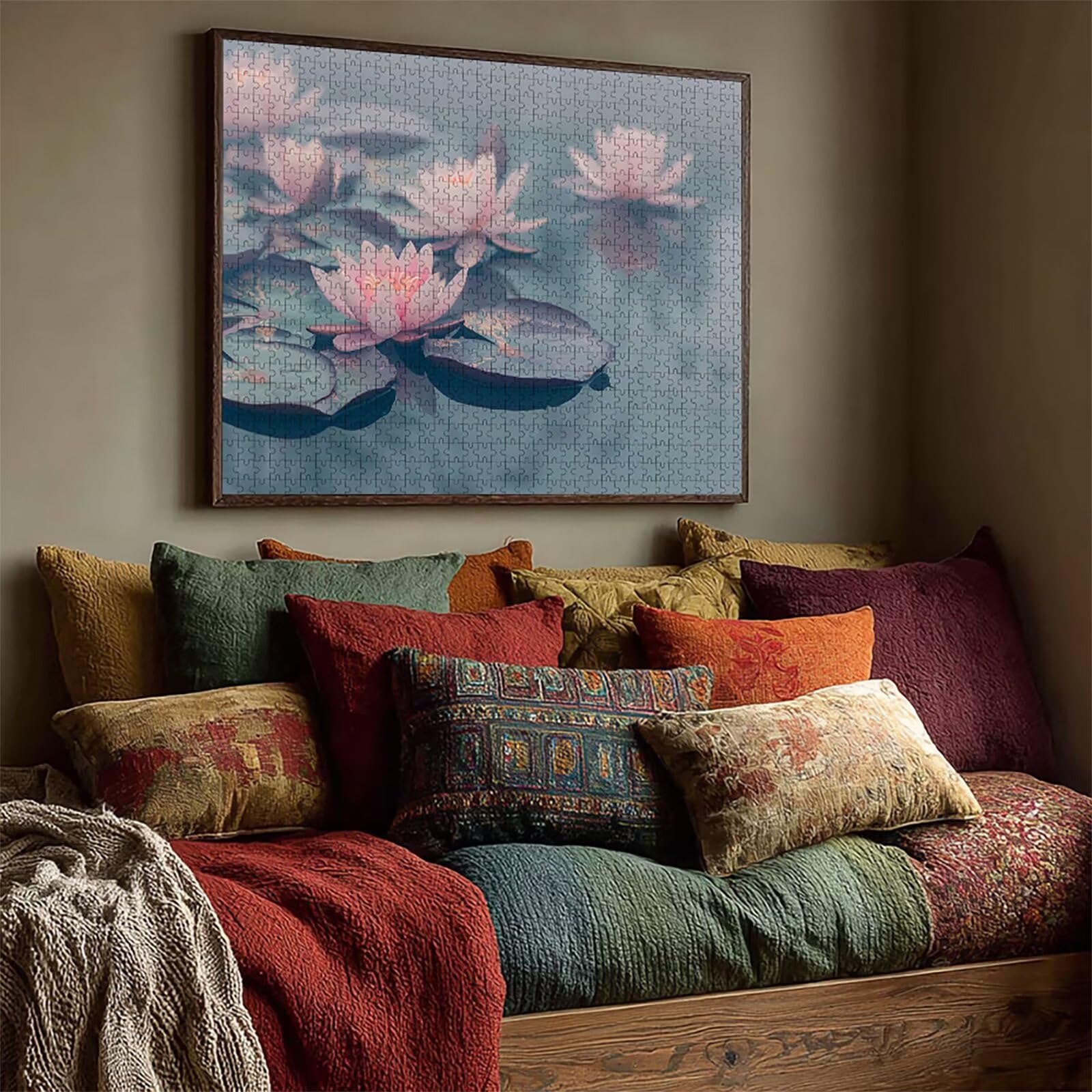 Puzzle 2000 elementów dla dorosłych, różowe, drewniane puzzle, 99 x 71 cm, części ściśle do siebie pasują, dla mężczyzn, kobiet, starszych seniorów, relaks i odstresowanie, prezenty, dekoracja ścienna