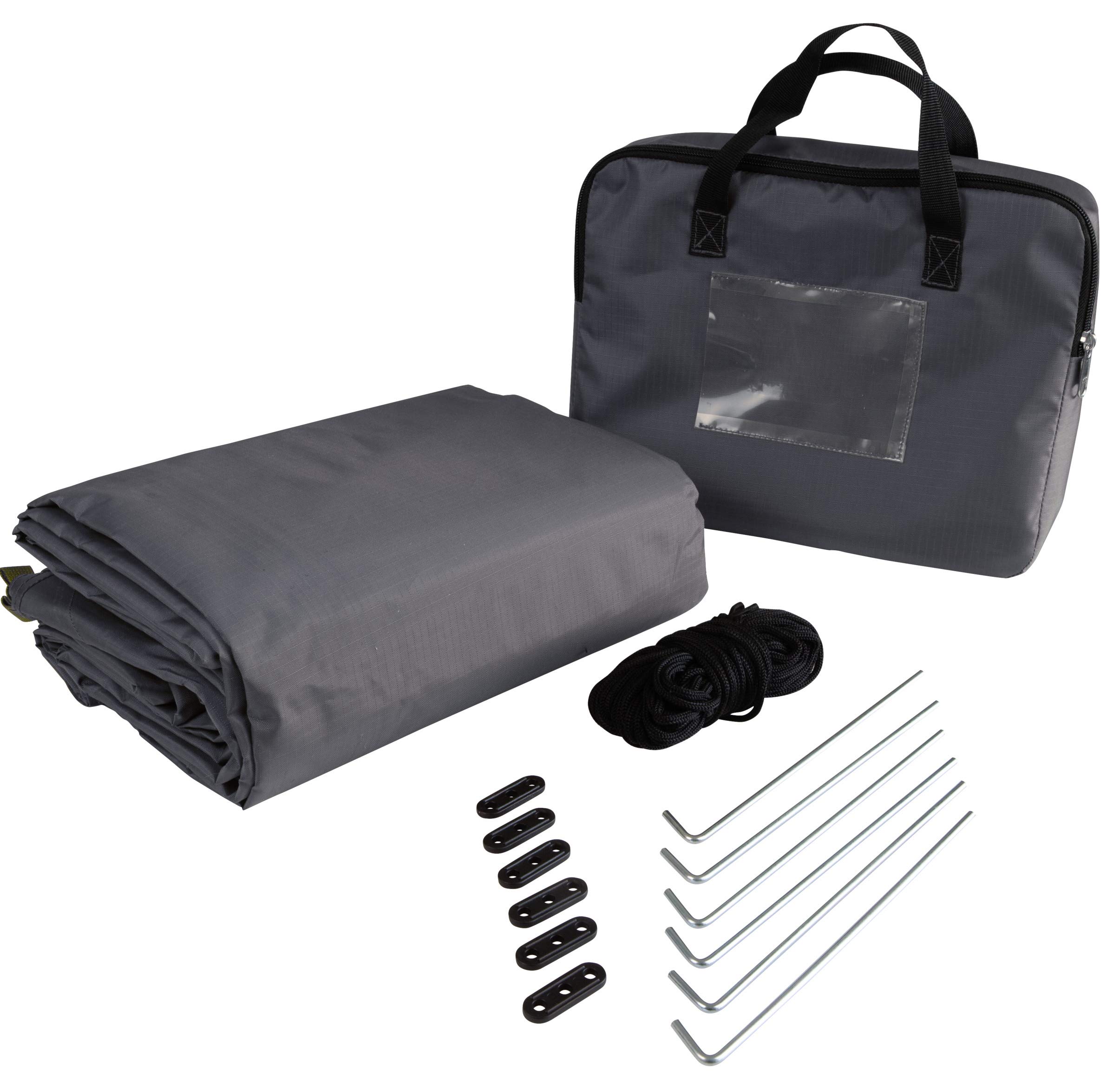 Windhager Multifunktions-Plane Ripstop, Schutzplane Premium, Abdeckplane, Allzweckplane, Zeltplane, 4 x 3m, 120g/m², grau