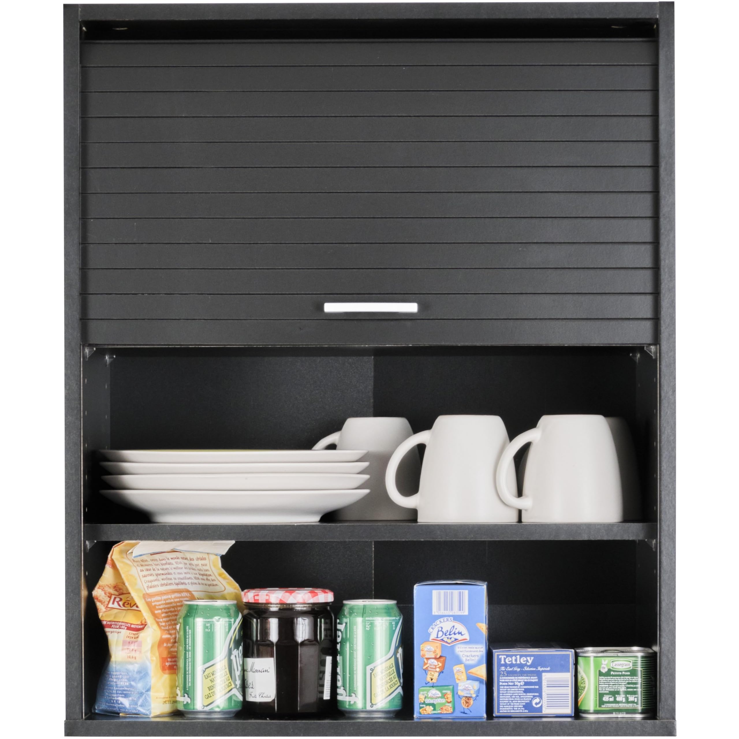 SIMMOB Meuble de Cuisine Noir 2 Etagères L 60 cm H 72 cm P 35 cm