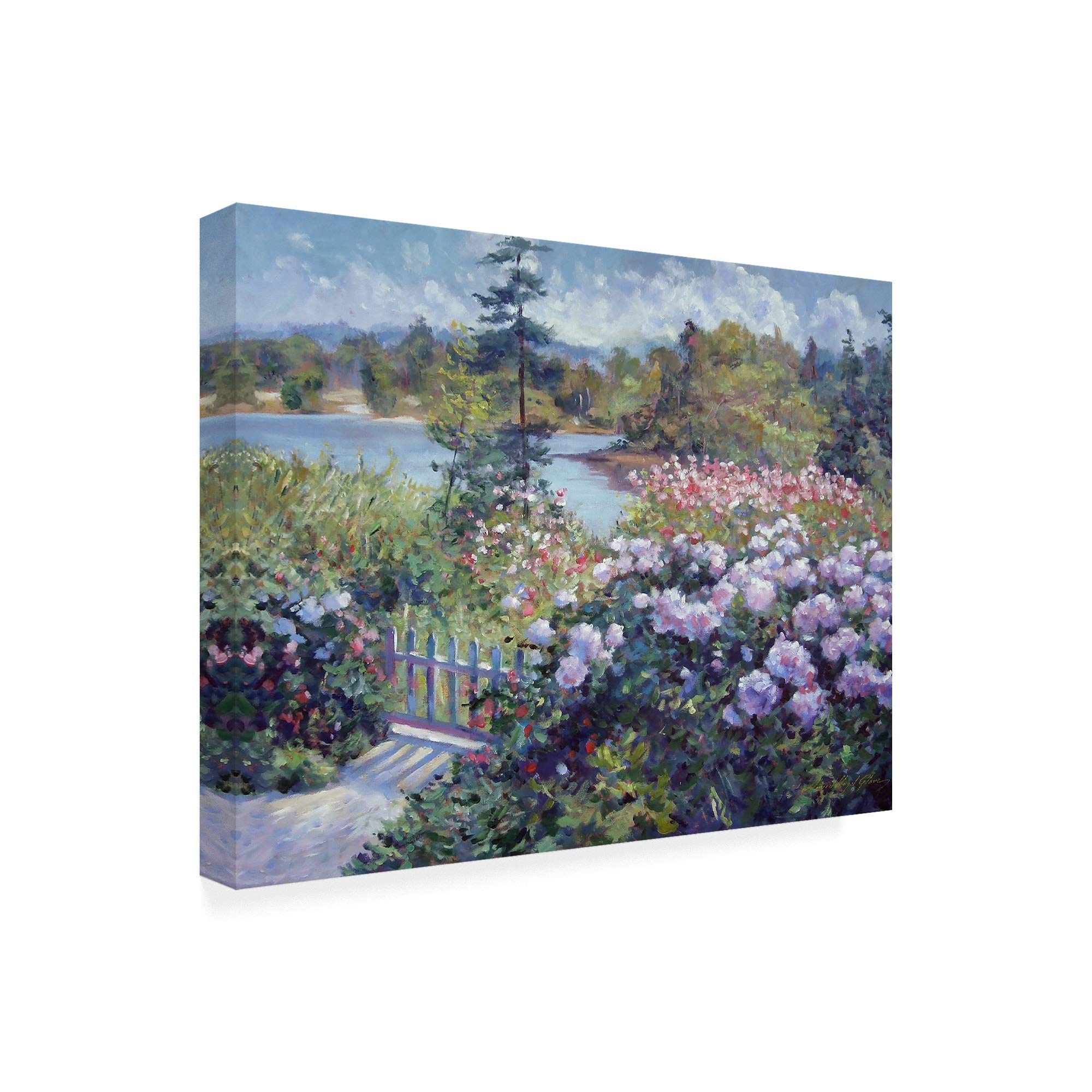 Amazon.com: Trademark Fine Art Summer Garden at The Lake by David