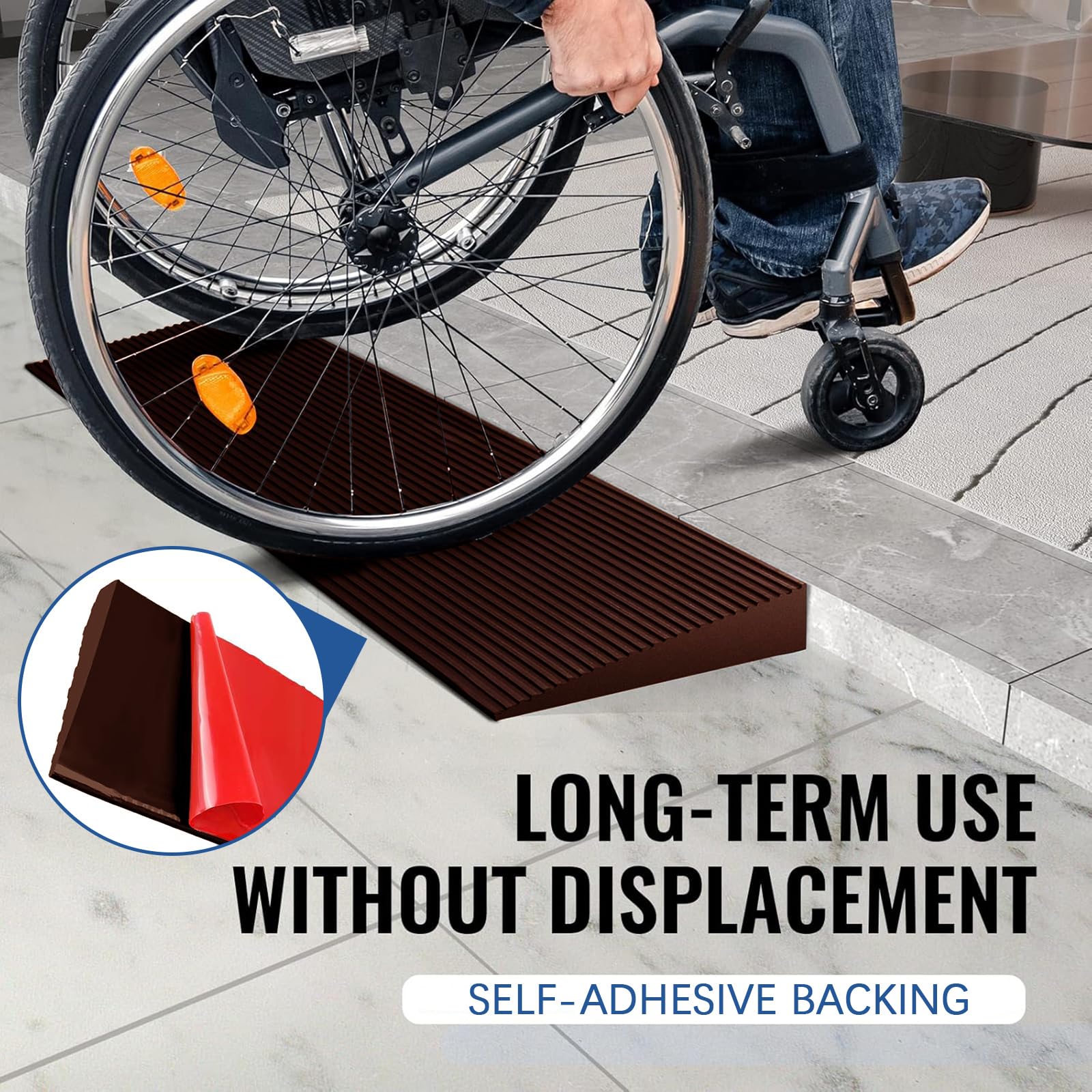 Rampa per Gradini Disabili, Lunghezza 1m maximale : 800 kg - Rampe pour fauteuil roulant, aspirateur, robots, poussettes ou scooter électrique (grigio, Altezza 3 cm, larghezza 8 cm)