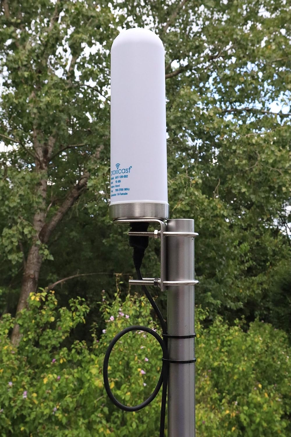 Antenna mounted on an outdoor pole