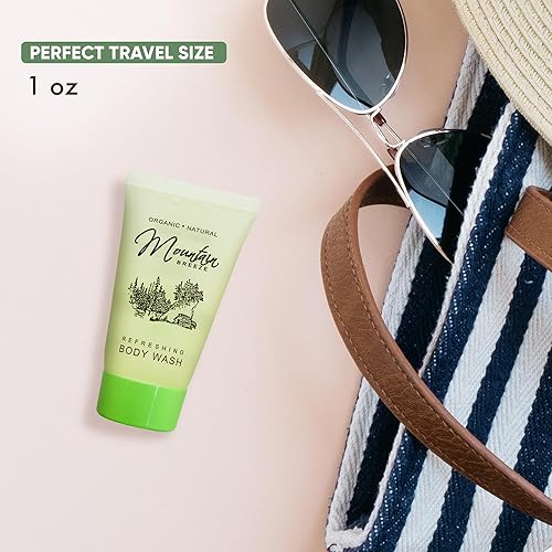 Miniatura 5 de Mountain Breeze lavado de cuerpo, 1oz. Tubo con rosca con Aloe orgánico y miel (caso de 300)