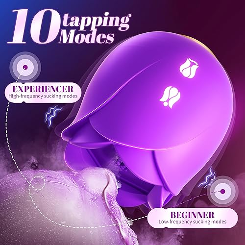 Miniatura 2 de Sex Toys Rose Dildo Vibrador – Juguete de rosa mejorado con 5 modos de succión y vibración para mujeres pezón de clítoris (púrpura)