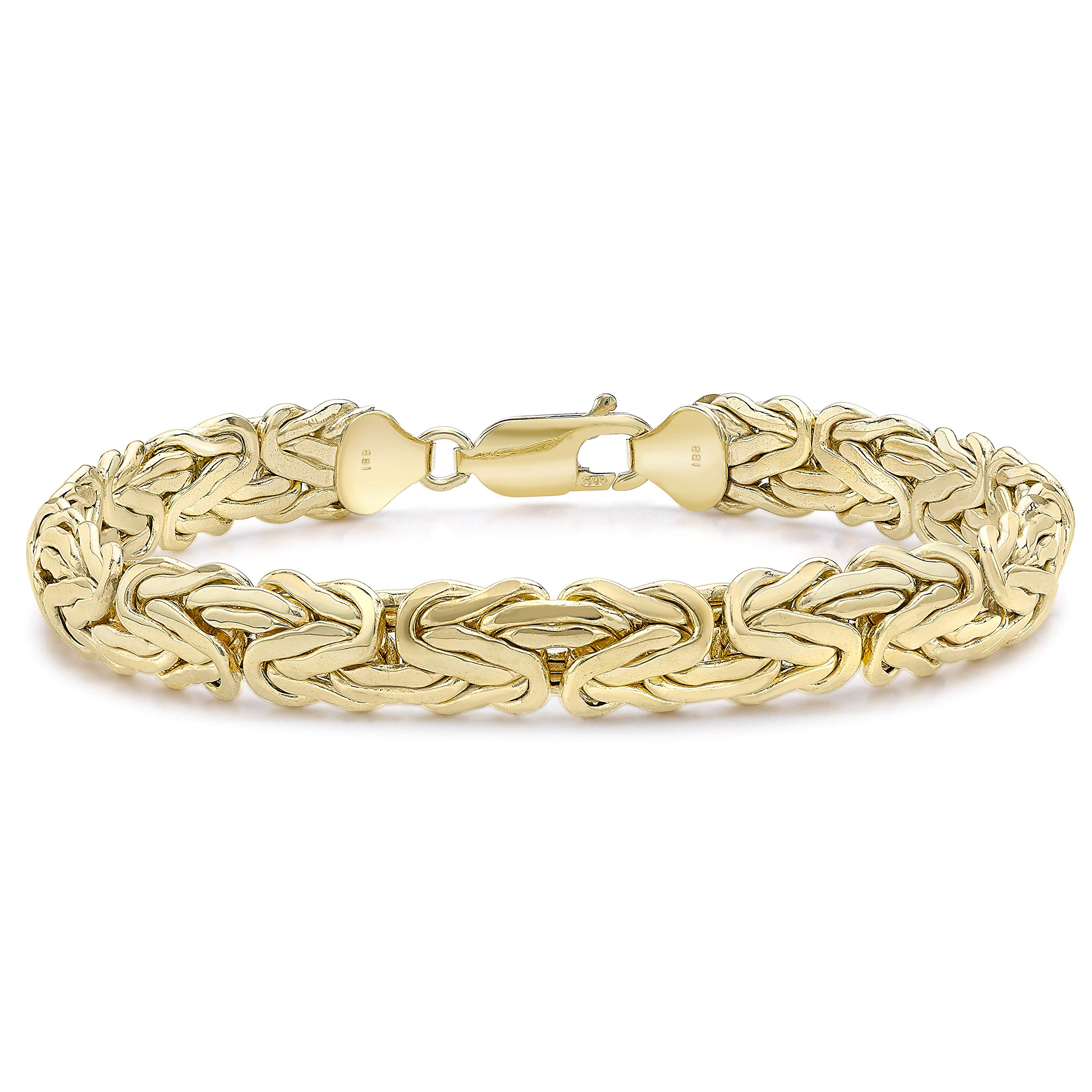 CARISSIMA Frauen 9ct Gelb Gold Gewölbtes Byzantinisches Kette Armband - 19cm/7.5"