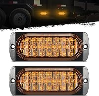 Partsam 2Pcs 4.4" Amber 24 LED DOT Approved Side Marker Lights, IP67 Waterproof Turn Signal for Trailer Truck RV Tractor