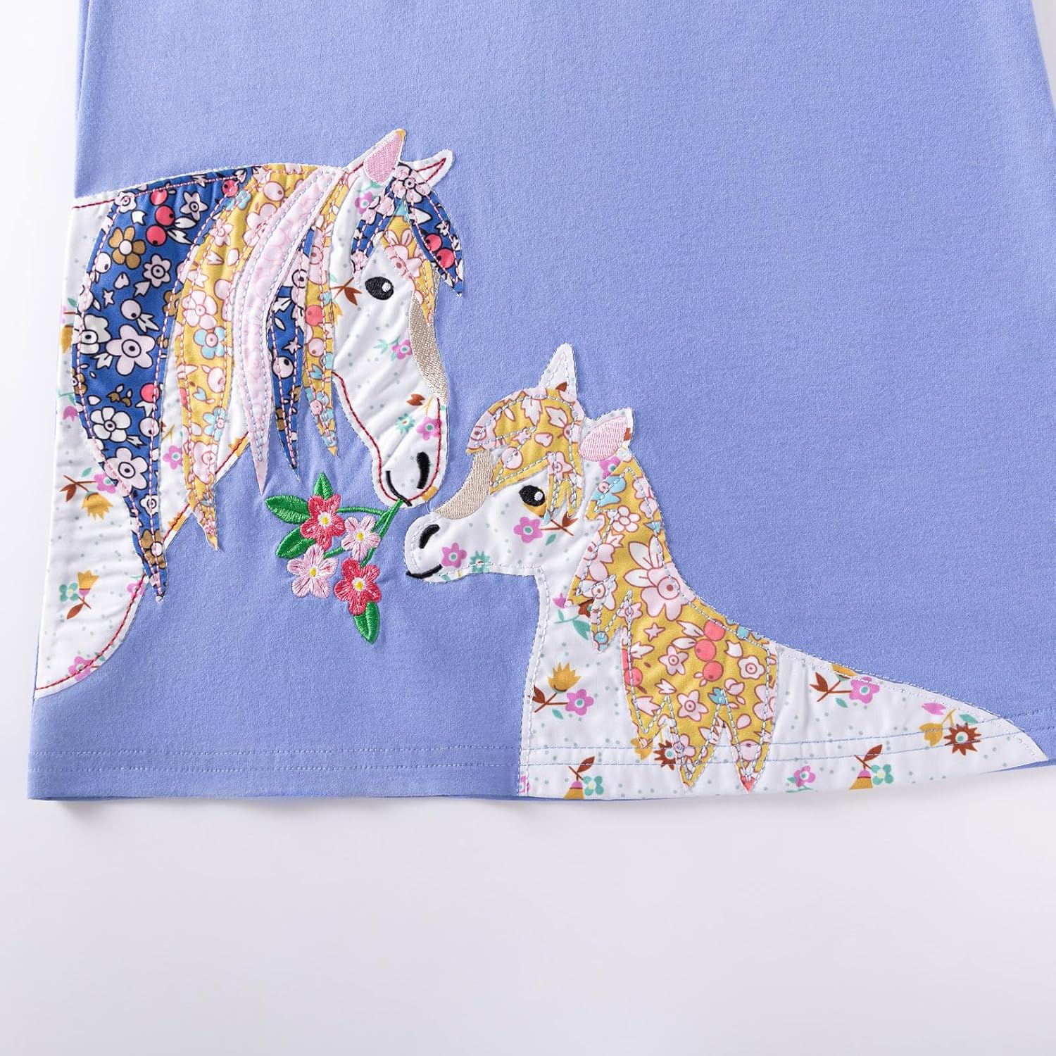 Hongshilian Girl's Cotton Christmas Dress Cute Cartoon Appliques Long Sleeved Swing A-Line Casual Tunic Playwear - Image 6