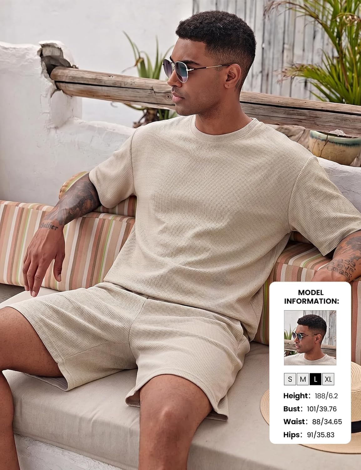 Yimoon Men's 2 Piece Outfits Oversized Short Sleeve T Shirt & Shorts Set Summer Casual Tracksuit