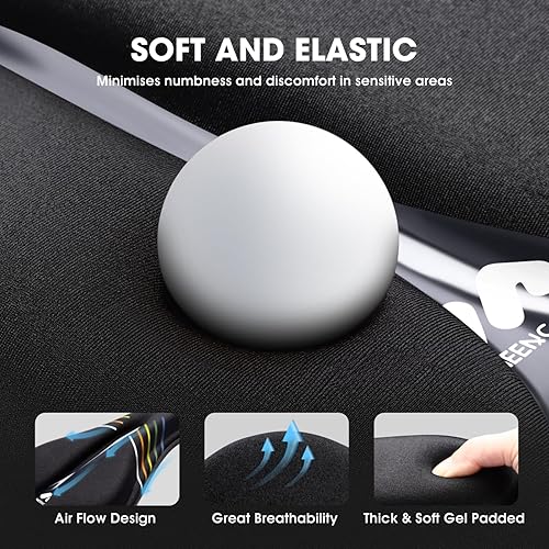 Miniatura 2 de Meencool Funda de asiento de bicicleta cojín de asiento de bicicleta para hombres y mujeres funda de asiento de bicicleta acolchada de gel para