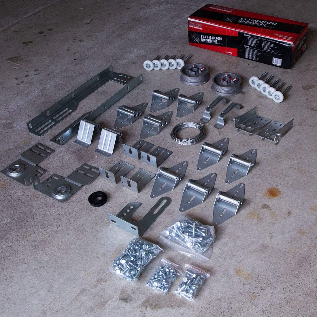 Review DURA-LIFT Garage Door Hardware Installation Kit for 16' by 7' Doors