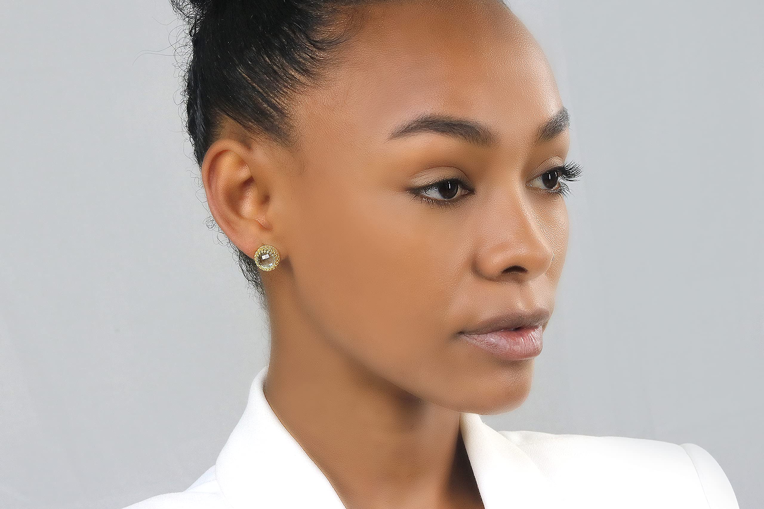 Pendientes de Oro Rosa con Topacio Azul para Mujer - Joyería Fina Hecha a Mano Pendientes Colgantes de Oro para Ocasiones y Uso Casual - con Caja de Regalo