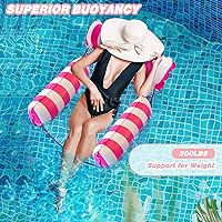 Vista 6 de Flotadores de piscina, hamaca inflable para piscina, hamaca inflable para adultos, hamaca de piscina multiusos para vacaciones de adultos