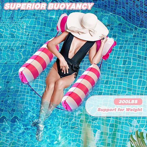 Miniatura 6 de Flotadores de piscina, hamaca inflable para piscina, hamaca inflable para adultos, hamaca de piscina multiusos para vacaciones de adultos