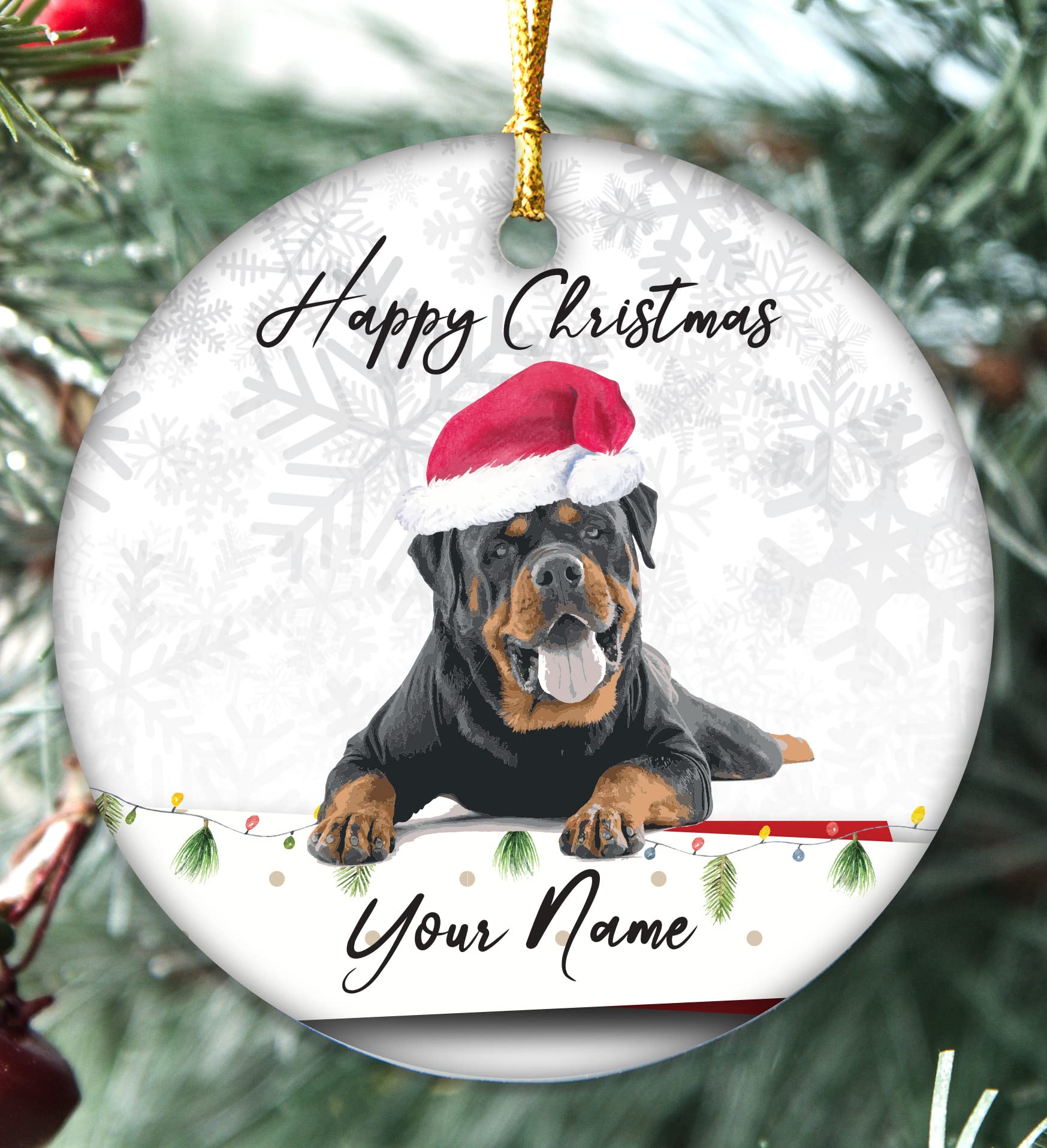 Colourbat Rottweiler Handmade Personalised Dogs Christmas Bauble Puppy Pet Xmas Gift Tree Decoration (Rottweiler)
